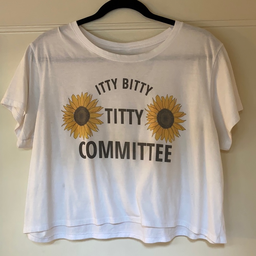Itty bitty titty committee flower placement tee